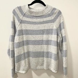 Free People - Grey Slouchy Striped Sweater - SM